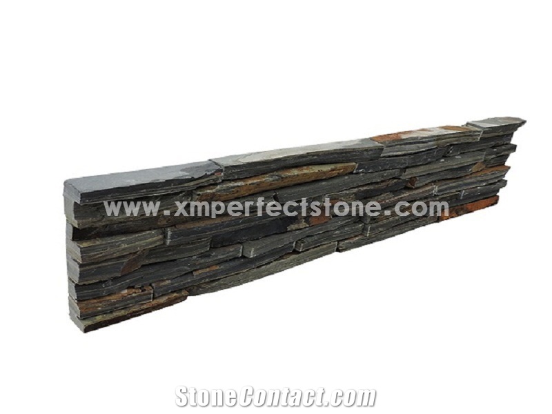 Rusty Slate Cultured Strips/Split Face Rusty Culture Stone/Gold Slate Thin Stone Veneer