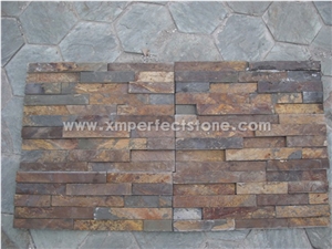 Slate Cultured Stone, Yellow Rusty Culture Stone, Brown Thin Stone Veneer, Hebei Natural Surface Stone for Indoor and Outdoor Decorate Slate Cultured Stone, Yellow Rusty Culture Stone, Brown Thin Stone Veneer, Hebei Natural Surface Stone for Indoor and Outdoor Decorate