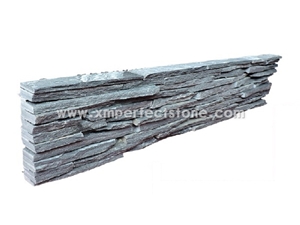 Xingzi Black Cultured Slate Strips with Natural Split Culture Stone Foe Wall Cladding