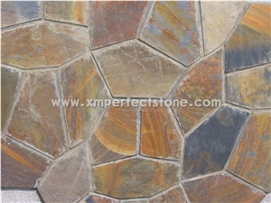 Yellow Random Flagstones,Irregular Flagstones,Flag Walkway Pavers Slate Tiles