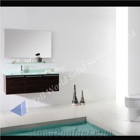 2017 Best Selling High End Integrated Acrylic Solid Surface Bathroom Sink and Countertop