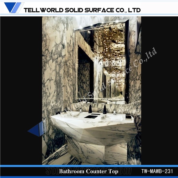2017 Latest Design High Quality Acrylic Solid Surface Dining Room Wash Basin