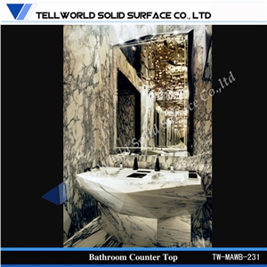 2017 Latest Design High Quality Acrylic Solid Surface Dining Room Wash Basin