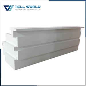 2017 New Design Modern High Gloss Solid Surface Reception Desk for Office