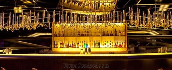 2017 Night Club Led Commercial Modern Bar Counter Engineered Stone Bar Counter