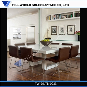 2017 Private Home Round/Square Environmental Acrylic Marble Dinner Table with Colors