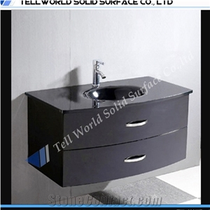 Acrylic Solid Surface Commercial Bathroom Vanity Units Artificial Stone Countertop Vanity Sinks