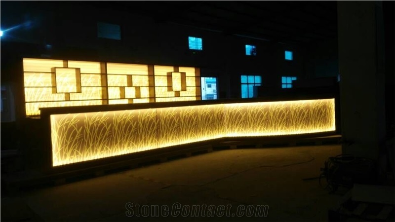 Acrylic Solid Surface Customized Shaped Light up Bar Counter