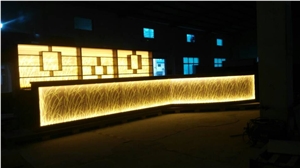 Acrylic Solid Surface Customized Shaped Light up Bar Counter
