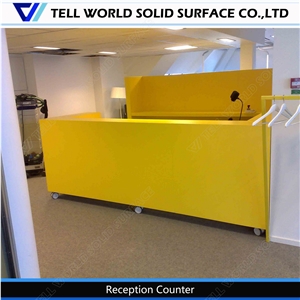 Acrylic Solid Surface Reception Counter Artificial Stone Front Desk