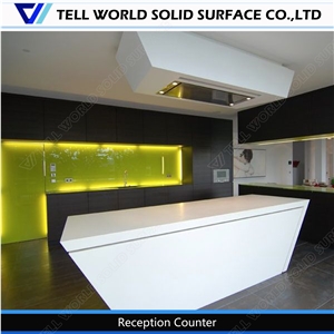 Acrylic Solid Surface Reception Counter Artificial Stone Front Desk