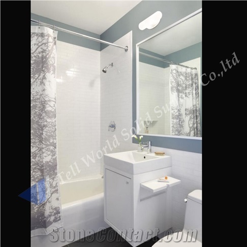 Acrylic Solid Surface Simple Design Prefab Bathroom Basins, Sinks