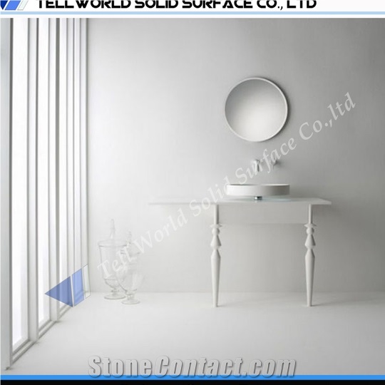 Acrylic Solid Surface Simple Design Prefab Bathroom Basins, Sinks