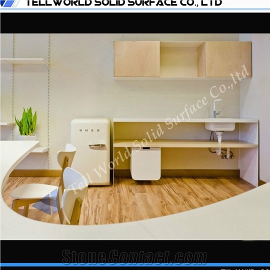 Acrylic Solid Surface Simple Design Prefab Bathroom Basins, Sinks