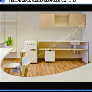 Acrylic Solid Surface Simple Design Prefab Bathroom Basins, Sinks