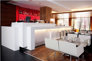 Acrylic Solidf Surface Wood Commercial Bar Counter Bar Furniture Custom Size