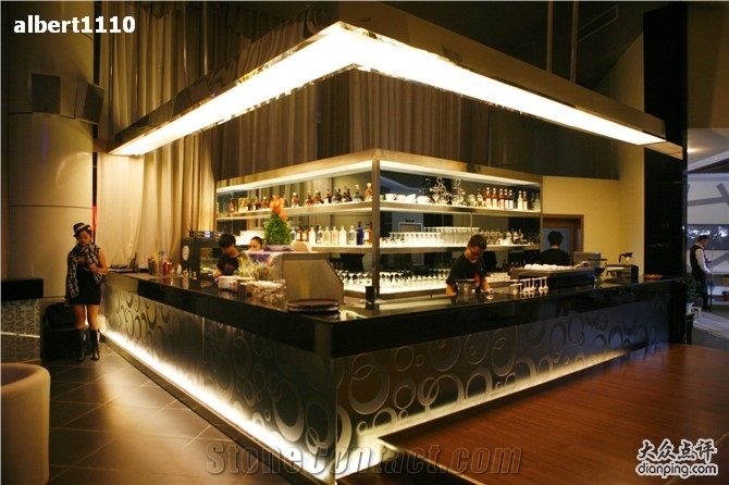 Acrylic Solidf Surface Wood Commercial Bar Counter Bar Furniture Custom Size
