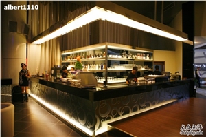Acrylic Solidf Surface Wood Commercial Bar Counter Bar Furniture Custom Size