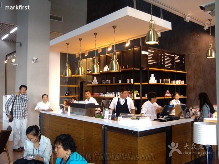 Acrylic Solidf Surface Wood Commercial Bar Counter Bar Furniture Custom Size