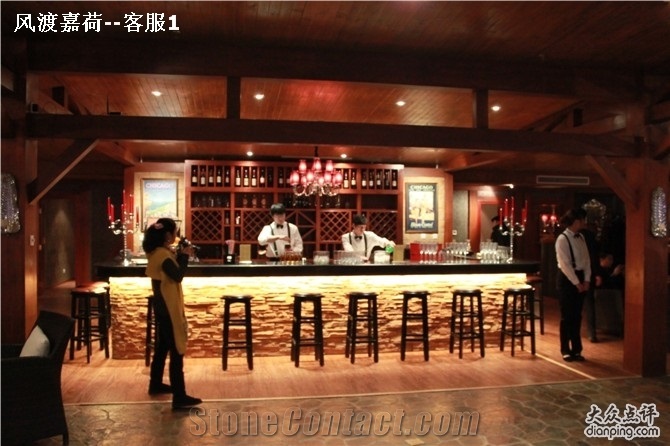 Acrylic Solidf Surface Wood Commercial Bar Counter Bar Furniture Custom Size