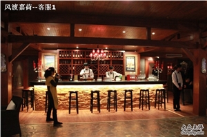 Acrylic Solidf Surface Wood Commercial Bar Counter Bar Furniture Custom Size