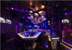Artificial Stone Commercial Good Quality Luxury Design Bar Counter Led Illuminated Bar Counter