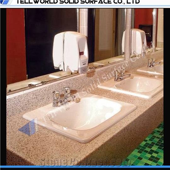 Artificial Stone Counter Top Wash Basin Hotel Sanitary Acrylic Solid Surface Sink Wash Basin