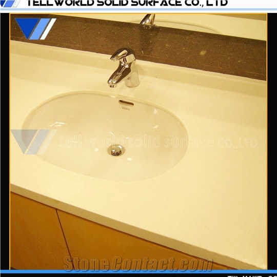 Artificial Stone Counter Top Wash Basin Hotel Sanitary Acrylic Solid Surface Sink Wash Basin