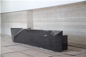 Artificial Stone Modern Black Reception Counter for Sale