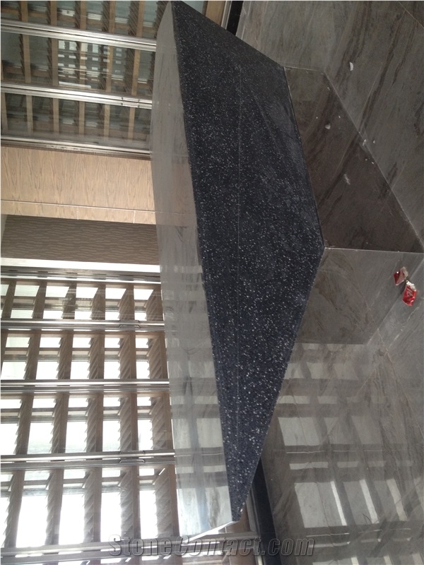Artificial Stone Modern Black Reception Counter for Sale
