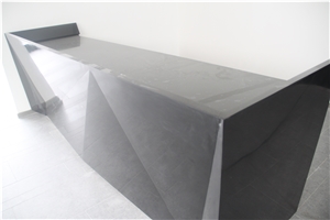 Artificial Stone Modern Black Reception Counter for Sale