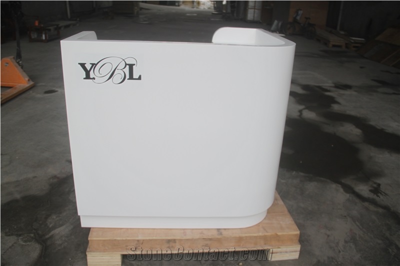 Artificial Stone Sgs Certification White Glossy Surface Mini Bar Counter