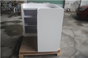 Artificial Stone Sgs Certification White Glossy Surface Mini Bar Counter