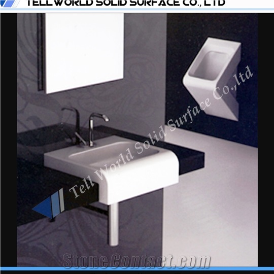 Commercial Artificial Stone Bathroom Vanity Tops Acrylic Solid Surface Wash Basin Counter Top