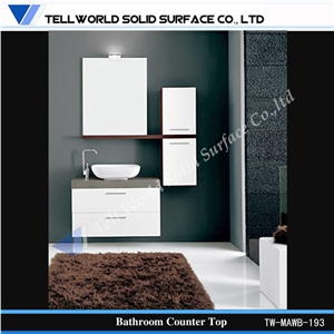 Commercial Artificial Stone Bathroom Vanity Tops Acrylic Solid Surface Wash Basin Counter Top