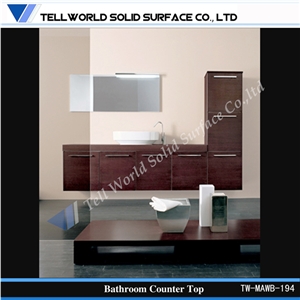 Commercial Artificial Stone Bathroom Vanity Tops Acrylic Solid Surface Wash Basin Counter Top