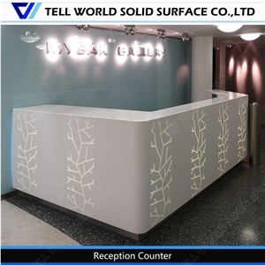 Competitive Price Artificial Marble Stone Beauty Salon Reception Table