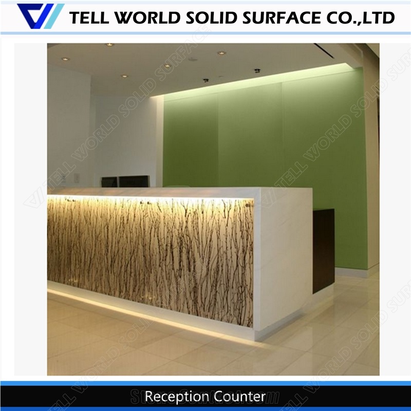 Competitive Price Artificial Marble Stone Beauty Salon Reception Table