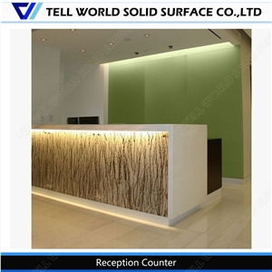 Competitive Price Artificial Marble Stone Beauty Salon Reception Table