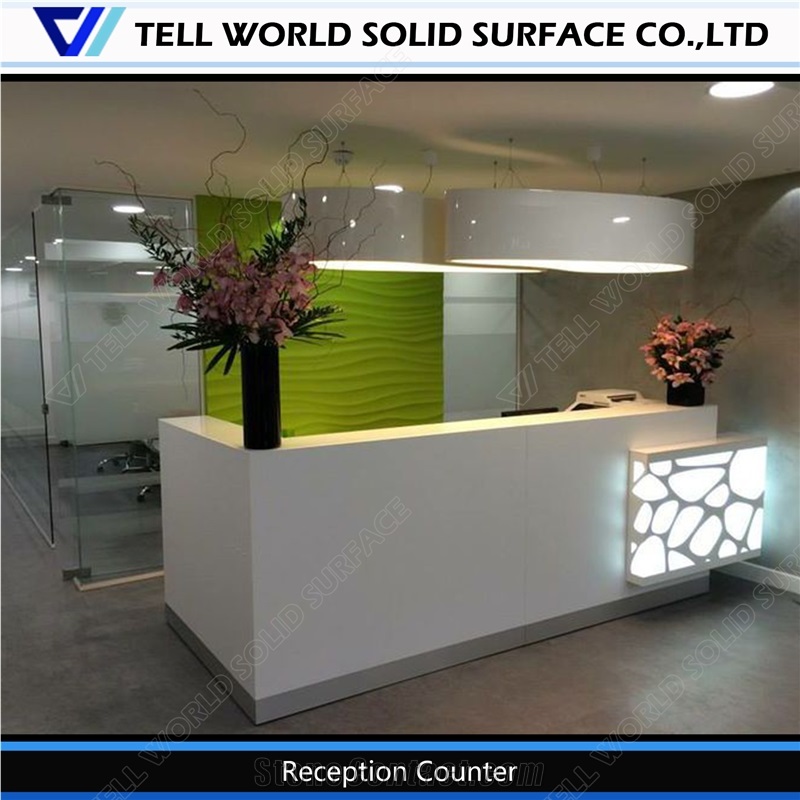 Competitive Price Artificial Marble Stone Beauty Salon Reception Table