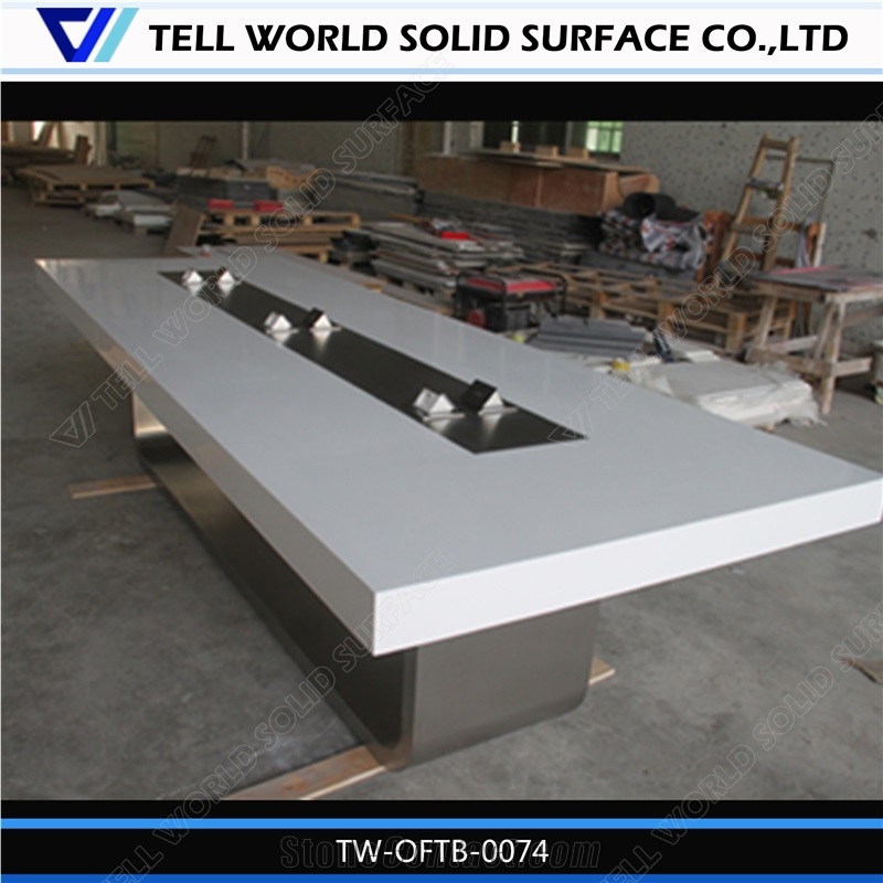 Composite/Modified Acrylic Custom Size Office Meeting Table Desk