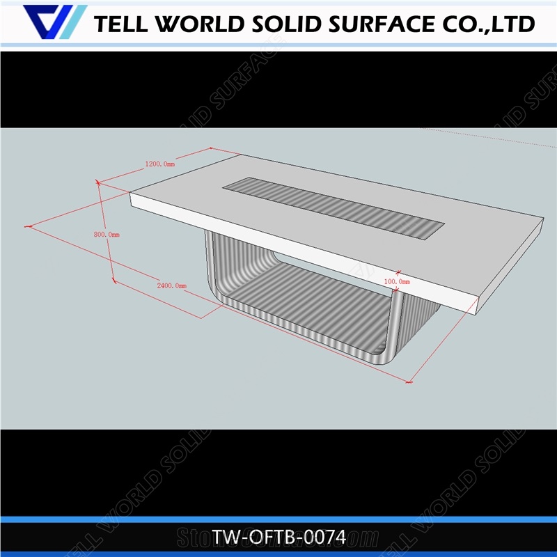 Composite/Modified Acrylic Custom Size Office Meeting Table Desk
