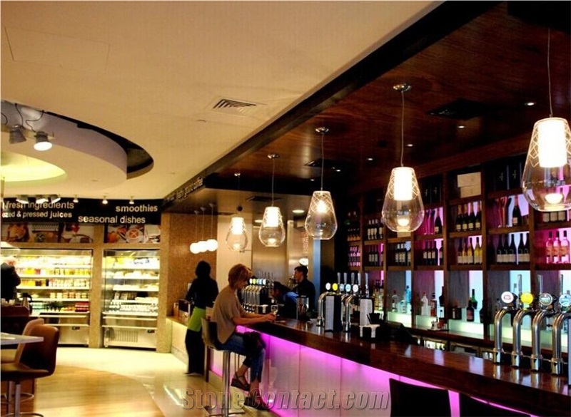 Corian Acrylic Coffee Bar Counter Piano Top Cover Designed Acrylic Bar Counter