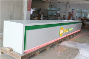 Customized Design Artificial Stonce Counter Top Lighting up Logo Bar Furniture