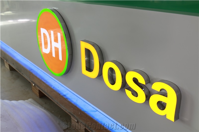 Customized Design Artificial Stonce Counter Top Lighting up Logo Bar Furniture