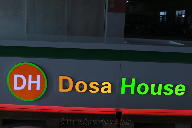 Customized Design Artificial Stonce Counter Top Lighting up Logo Bar Furniture