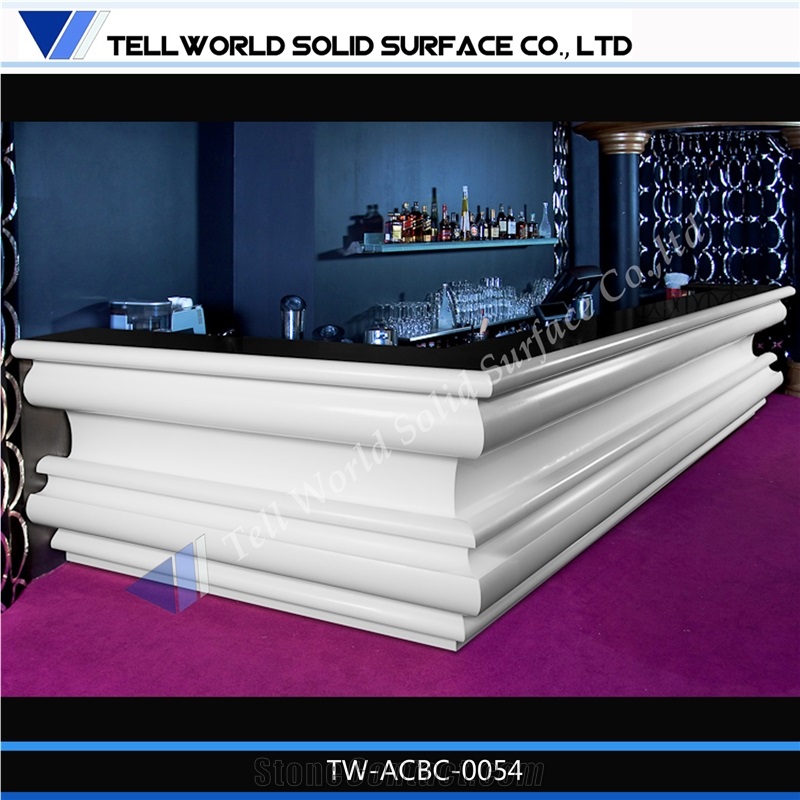 Fashion L Shape Wine Artificial Stone Bar Counter for Sale
