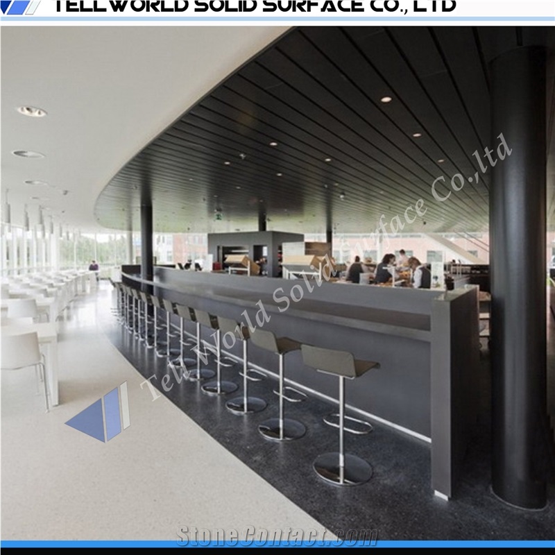 Fashion L Shape Wine Artificial Stone Bar Counter for Sale
