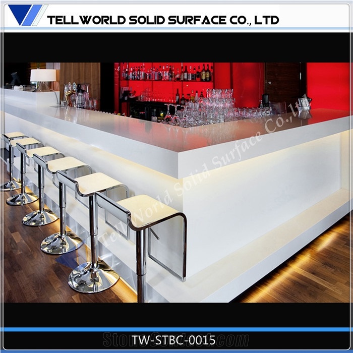 High Performance Pure Acrylic Straight Angle Kitchen Island Bar Counter