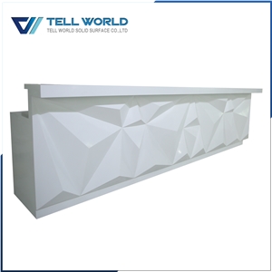 Luxury Engineered Stone White L Shaped Led Lighting Bar Counter Solid Surface Commercial Bar Top